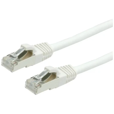 Immagine di Value 21.99.1286 RJ45 cavo di rete, patch CAT 6 S/FTP 10.00 m Bianco doppia schermatura, Privo alogeni, Ritardante fiamma 1 pz.