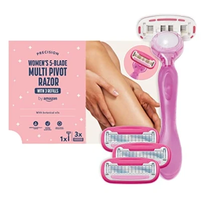 Immagine di by Amazon Rasoio da donna a 5 lame con impugnatura Multi Axis Pivot + 3 ricariche