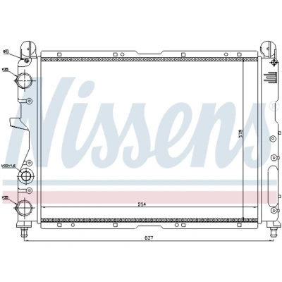 Immagine di NISSENS 61869 Radiatore motore Alluminio 554 378 34 Alette di raffreddamento montate meccanicamente FIAT: Coupe, Tipo Hatchback, Tempra S.W.
