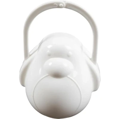 Immagine di Borsetta Portasucchietto pinguino Poupy per bambini, perfetta mantenere il succhietto pulito e igienicamente protetto. (Bianco)