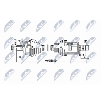 Immagine di NTY NPW ME 071 Albero motore / Semiasse Assale anteriore Dx 554 Trasmissione automatica MERCEDES BENZ: Classe E Sedan, T modell