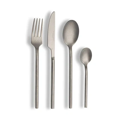 Immagine di ECHTWERK Posate Bari, Argento stonewashed, 16 pezzi, per 4, Acciaio al nichel cromo, inox