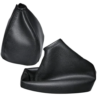 Immagine di Aerzetix C59175 Cuffia soffietto per leva del cambio e freno a mano compatibile con Alfa Romeo 159 dal 2005 al 2011 colore: nero in pelle sintetica