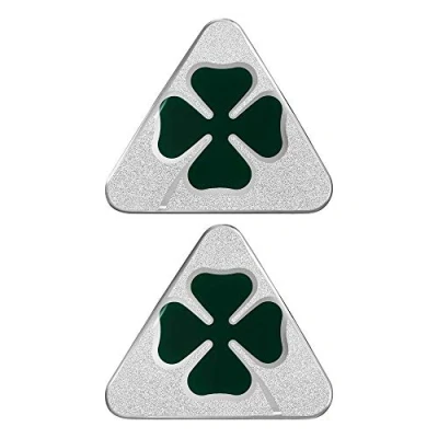 Immagine di 4R Quattroerre.it 21842 Adesivi 3D Ufficiali Quadrifoglio Verde, Argento, Destro + Sinistro, 95 x 85 mm