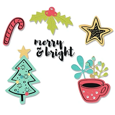 Immagine di Sizzix Set di Fustelle Framelits 11PK con timbri Merry Motifs Olivia Rose, 665330, Multicolor, One Size