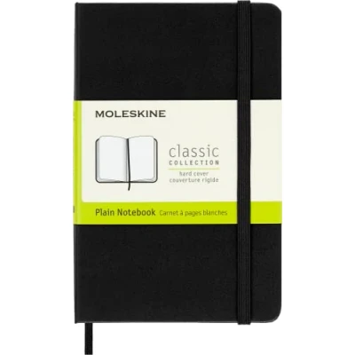 Immagine di Moleskine Classic Notebook, Taccuino con Pagine Bianche, Copertina Rigida e Chiusura ad Elastico, Formato Pocket 9 x 14 cm, Colore Nero, 192