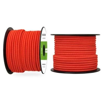 Immagine di Abma Cord Corda Elastica 5mm 30M di Gomma Cavo Elastico Marino per Teloni, Tende e Bagagli Rosso