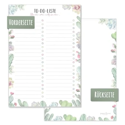 Immagine di paper&amp;you® blocco A5, 50 pagine con note sul retro, rispettoso del clima e sostenibile