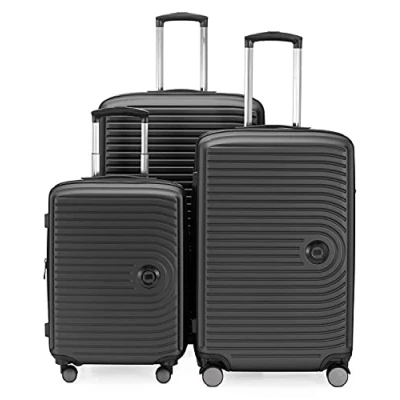 Immagine di HAUPTSTADTKOFFER Mitte Set di 3 Valigie Valigia Bagaglio a Mano 55 cm, Media 68 cm + da Viaggio Grande 77 Guscio Rigido ABS, TSA, Grafite