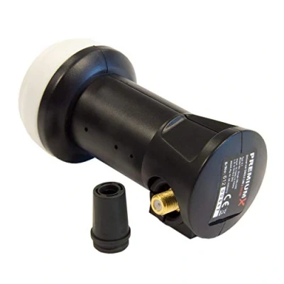 Immagine di Premium X Deluxe Single LNB Convertitore di Segnale per 1 utenti con Ricezione satellitare Digitale in HD, UHD e 4K. Supporto DVB S2 oscillatore Riferimento PLL la Massima Prestazioni