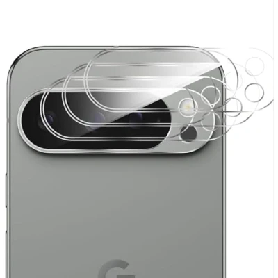 Immagine di GIOPUEY Pellicola Fotocamera Compatibile con Google Pixel 9 PRO, [3 Pezzi] 3D Vetro Temperato [Altamente Trasparente] Protezione per PRO