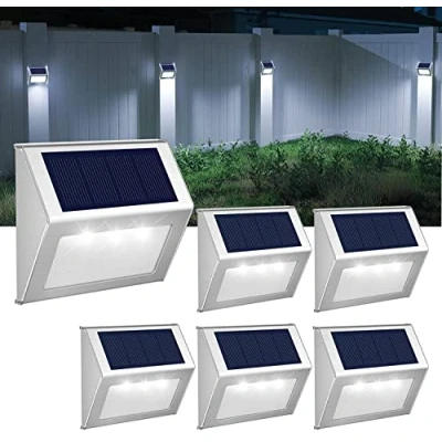 Immagine di GVOREE [Bianco Freddo] Luce Solare LED Esterno,Impermeabile Lega di Alluminio Housing,per Step,Stairway,Giardino,Cortile,Deck,Recinzione,Lampade da Parete per Esterni Decorazione 6
