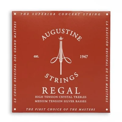 Immagine di Augustine 650527 Corde per Chitarra Classica, Etichetta Regals, Set Cantini Precision Round Extra High Tensione, Basse Medium Muta Rossa