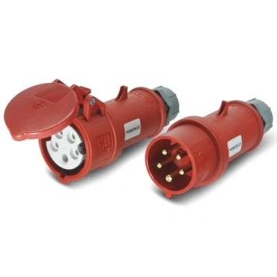 Immagine di Mennekes, set di connettori e accoppiamento CEE, 400 V/16 A, 5 p, IP44, con invertitore fase,