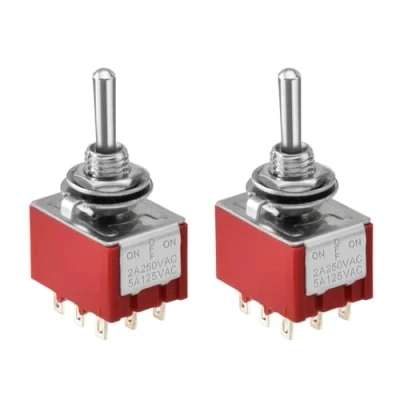 Immagine di Heschen MTS 303 Interruttore a levetta in miniatura, 3PDT, 9 pin, 2 A, 250 V, 6 125 confezione da