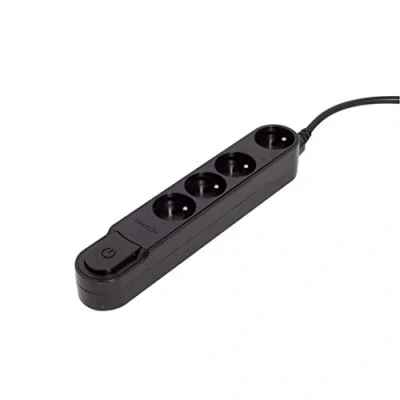 Immagine di Chacon Design Ciabatta multipresa 4 x 16A con interruttore, 1,5 m, colore: Nero