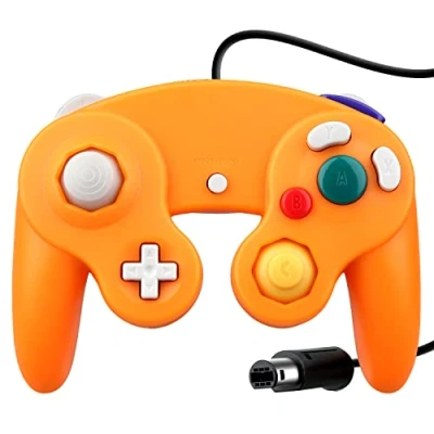 Immagine di OSTENT Cablato Shock Controller classico Gamepad Telecomando da Gioco Joypad Compatibile per di console Nintendo GameCube NGC Wii videogiochi Colore Arancia
