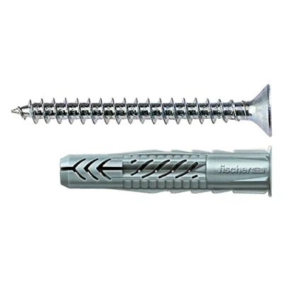 Immagine di Fischer 50 Tasselli UX con vite, 8 x mm, per Muro pieno, Mattone Forato, Cartongesso, 71550