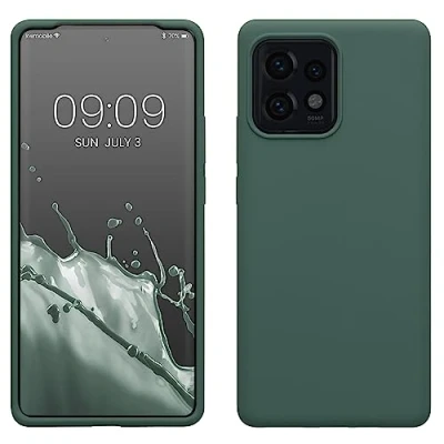 Immagine di kwmobile Cover per Motorola Edge 40 Pro/Edge+ (2023) Custodia Back Case Smartphone in Silicone TPU Protezione Gommata verde militare