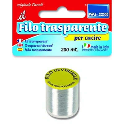Immagine di PARODI &amp; filo trasparente da cucito in poliammide, 200mt, adatto per e la realizzazione di gioielli bracciali, pesca multiuso ultra resistente
