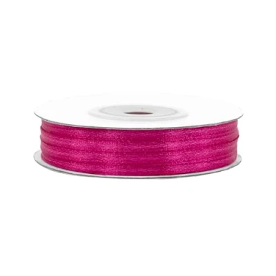Immagine di Rotolo di nastro raso da 5 m, 3 mm, ideale per regali e decorazioni fuchsia / magenta 183D