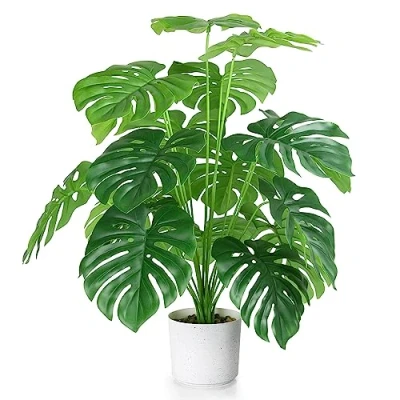 Immagine di Sour Lemon Piante finte di grande palma tropicale, 71,1 cm, pianta artificiale Monstera in vaso, per interni ed esterni, casa, ufficio, giardino, decorazione