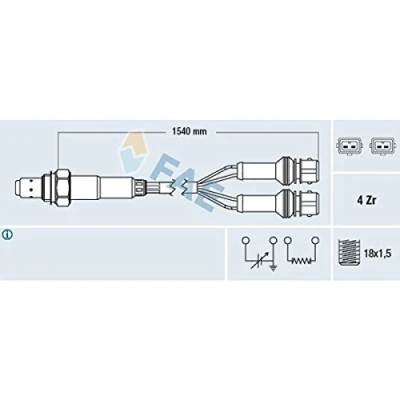 Immagine di FAE 77127 Sonda lambda di regolazione CITROËN: Xantia Hatchback, Jumper I Van, FIAT: Ulysse