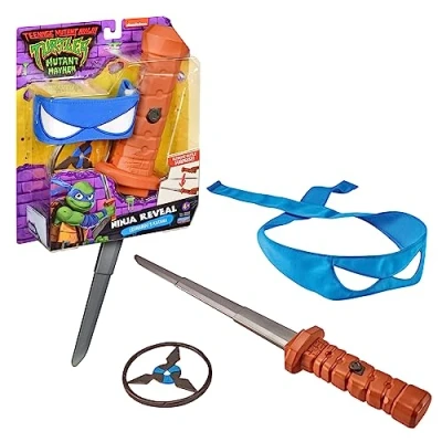 Immagine di GIOCHI PREZIOSI TARTARUGHE NINJA 2023 CAOS MUTANTE SET ROLE PLAY MASCHERA E ARMI DA COMBATTIMENTO TELESCOPICHE DELLA TARTARUGA LEONARDO INCLUSA BAMBINI BAMBINE A PARTIRE DAI 4 ANNI