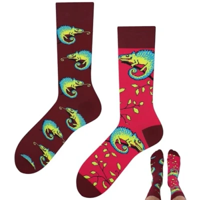 Immagine di TODO Colours Calzini divertenti con motivo Multicolori, Colorati, Pazzi per la gioia di vivere, Chameleon, 43 46