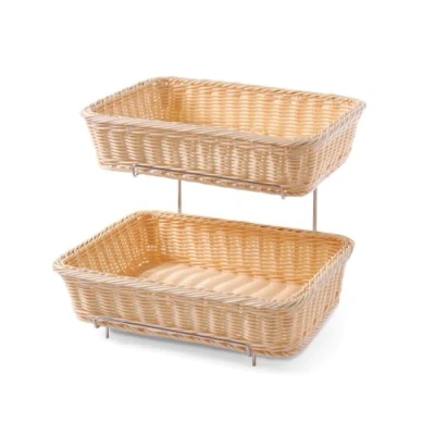 Immagine di HENDI Alzatina portapane, 2 livelli, espositore con cestini GN 1/2 per pane, supporto cesto di 360x280x(H)290mm, polipropilene, inox