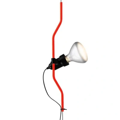 Immagine di FLOS Parentesi Dimmer Element, Elemento Aggiuntivo per Lampada Parentesi, Composto da Archetto in Metallo, Portalampada e Cavo con Spina, Versione Dimmerabile, Colore Rosso