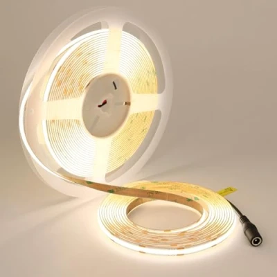 Immagine di TOPAI Striscia LED COB 10 Metri 4000K Alta Luminosità, Strip 24V Bianco Naturale Autoadesivo, CRI&gt;93 384LED/M Dimmerabile Tagliabile Per Casa Camera Cucina