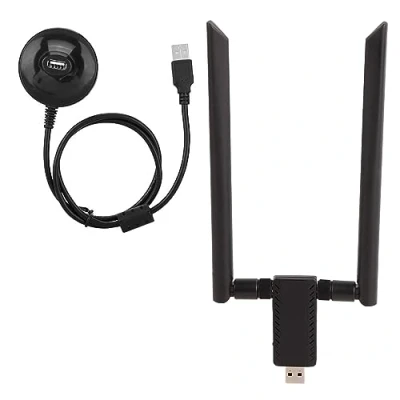 Immagine di scheda di rete USB, adattatore dongle Wifi dual band 2.4L / 5.8G AC USB RTL8812AU, supporto crittografia dati WPA WPA2 WEP 802.1X WMM, wireless con elevata capacità anti interfe