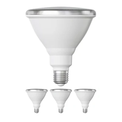 Immagine di ledscom.de 4 pezzi E27 lampadina LED, PAR38 collo corto, bianco (4000 K), 14,9 W, 1395lm, 41, specchio riflettore (argento)