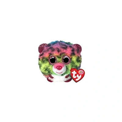Immagine di Ty Peluche Puffies Leopardo Dotty Arcobaleno e Maculato con occhioni zampine Rosa Glitter Le Palline Beanie di morbide coccolose 10 Cm 42519