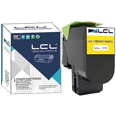 Immagine di LCL Cartucce di Toner Compatibile 71B0040 71B20Y0 CS317dn CS317 CX317 CX317dn CS417 CS417dn CX417 CX417de CS517 CS517de CX517 CX517de (1 Giallo) Sostituzione per Lexmark