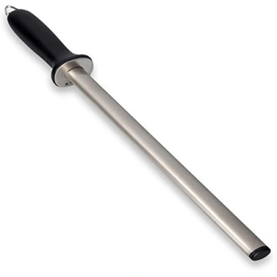 Immagine di Navaris acciaino diamantato affilacoltelli affila coltelli in Diamante Ovale Asta Lunga 31cm acciarino per Diversi Tipi di Coltello Nero