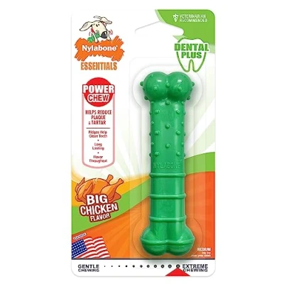 Immagine di Nylabone Power Chew Giocattolo da masticare per denti a forma di pollo, misura media, cani fino 16 kg