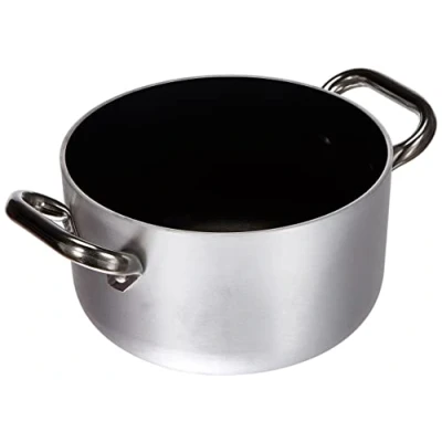 Immagine di Pentole Agnelli ALSA104S18 Casseruola Alta con Maniglie, Alluminio, Argento, 18 cm
