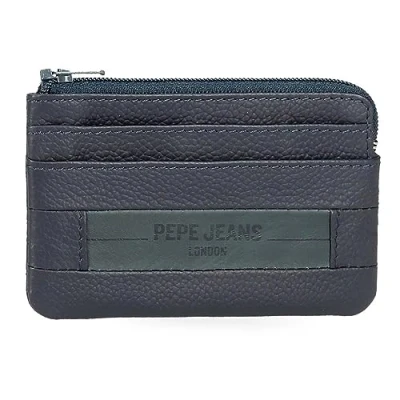 Immagine di Pepe Jeans Checkbox Portafogli e in Pelle bovina, Nero, Marrone, Blu Grigio, blu, Taglia unica, Portamonete