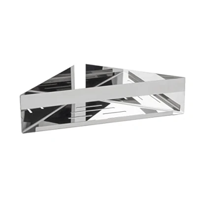 Immagine di WENKO Turbo Loc Genova Shine Mensola angolare in acciaio inox per fissaggio senza forare con sistema di tamponi adesivi, salvaspazio conservare i prodotti la cura, 36 x 8 17 cm, lucida