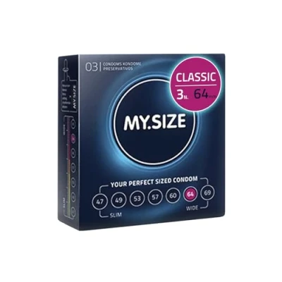 Immagine di MY.SIZE Preservativi classici misura 6 I 64 mm di larghezza 3 pezzi confezione prova premium extra sottili fedeli al tatto 0,07 spessore della parete