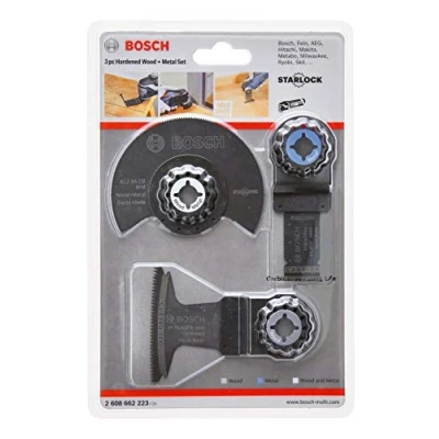 Immagine di Bosch Professional Set da 3 pezzi di lame per taglio punta e lama segmentata Starlock (legno metallo, accessori utensile multifunzione)