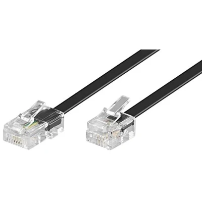 Immagine di Goobay 68579 Cavo di collegamento modulare 15 metri, telefonico, nero spina RJ45 (8P4C) a RJ11/RJ14 (6P4C)
