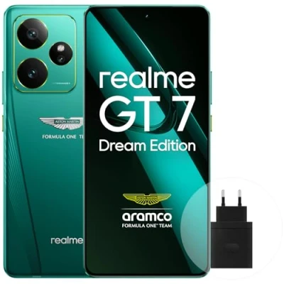 Immagine di realme GT7 5G Smartphone,16+512GB,Aston Martin Verde,Batteria 7000mAh,120W charge,Processore Dimensity 9400e, Fotocamera IMX906 50MP, AI Planner, GT 7