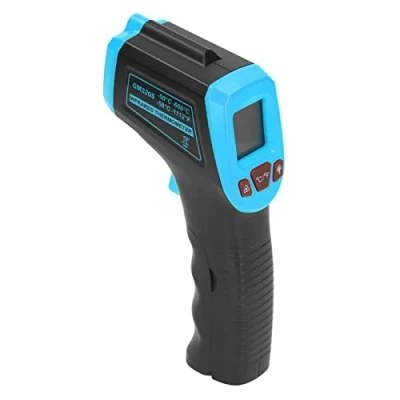 Immagine di Pistola di Temperatura Unità Commutabili Termometro a Infrarossi Palmare Ad Alta Precisione Registrazione Dati Misurazione Senza Contatto (Blu)