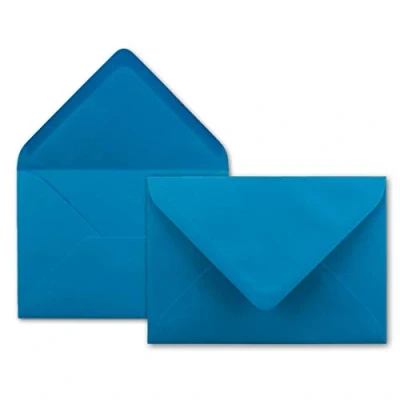 Immagine di Neuser Buste da lettere 80 g/m² in colori vivaci, formato B6, dimensioni 175 x 125 mm, chiusura adesiva inumidire 25 Umschläge azzurro