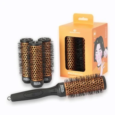 Immagine di Olivia Garden Multibrush Curlers Kit 4 Barilotti &amp; 1 Manico Rimovibile Dimensione 35 Perfetto per Ricci e Volume