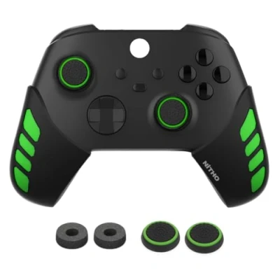 Immagine di NiTHO Gaming Kit Per Controller Xbox Series X/S, Include Impugnature Silicone Anti Sudore, Anelli di Precisione, Copri Levette Analogiche, Migliora il Controllo del Gioco X/S Verde