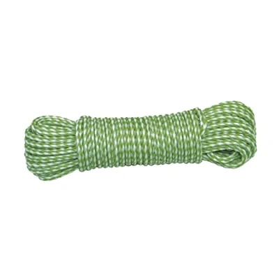 Immagine di Amig Corda in plastica intrecciata verde e bianco Mod.20120 Cordino multiuso polipropilene per stendibiancheria, supporti teloni, giardinaggio, agricoltura o pesca